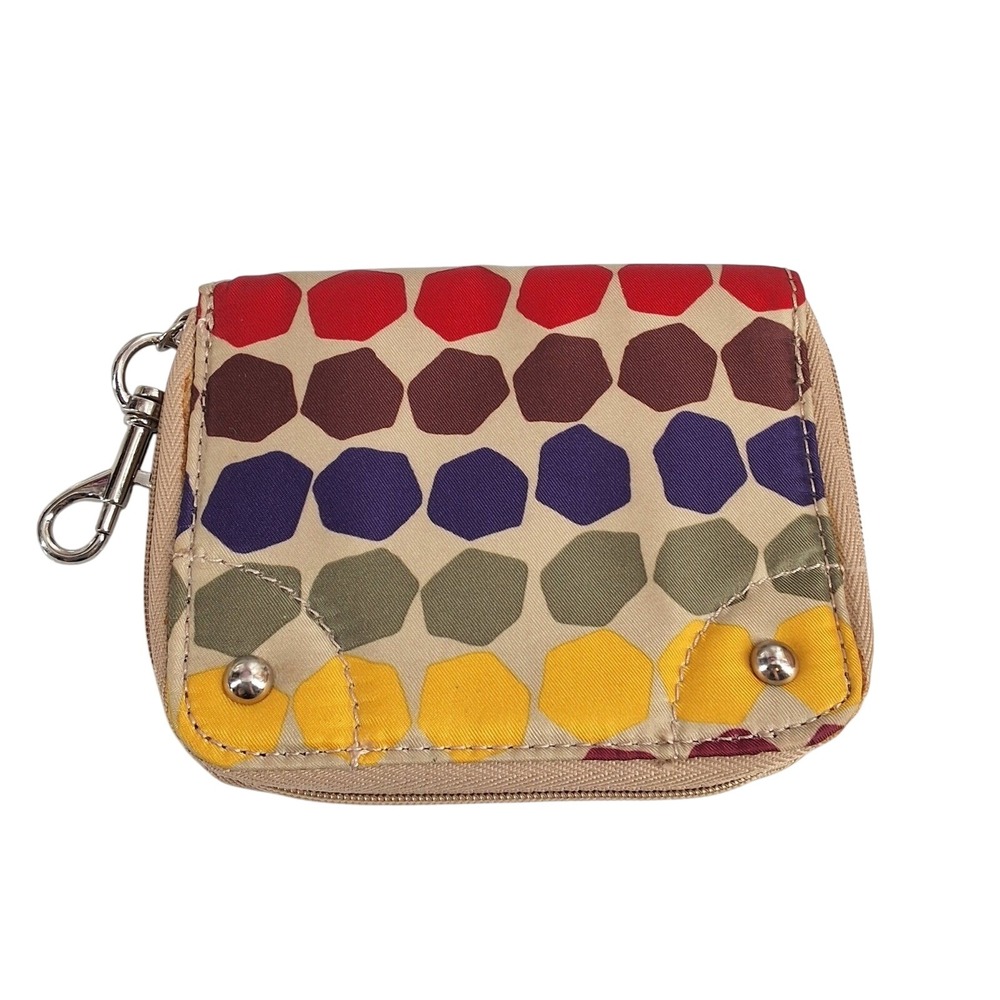 Franco Sarto Multicolor Geometric‎ Honeycomb Zip Around Wallet with Key Clip
